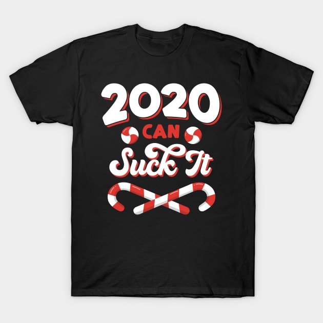 2020 Can Suck It Candy Cane Christmas Candy Pun T-Shirt by Uinta Trading